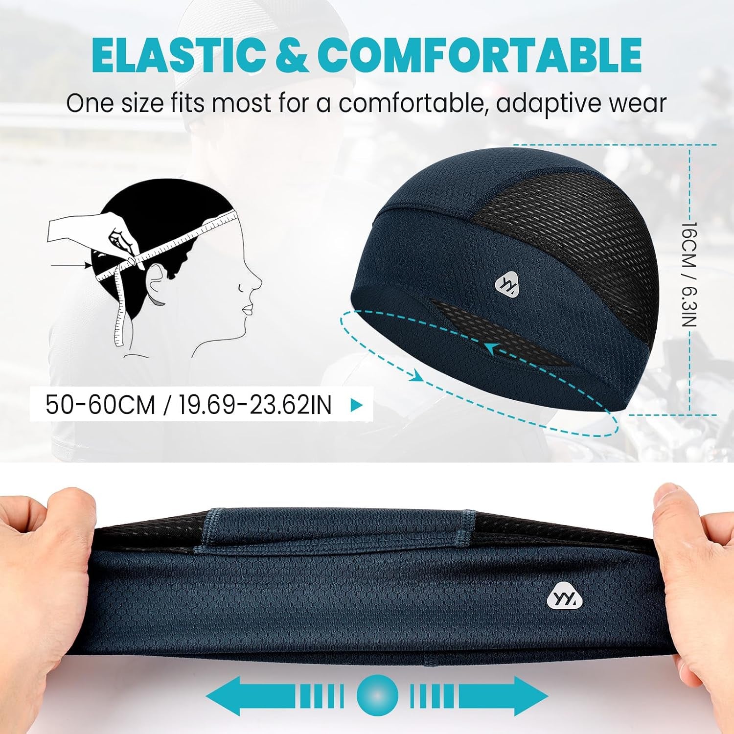Skull Caps for Men, Breathable Mesh Helmet Liner Sport Cooling Skull Caps for Women Sweat Cap Lightweight Cycling Cap