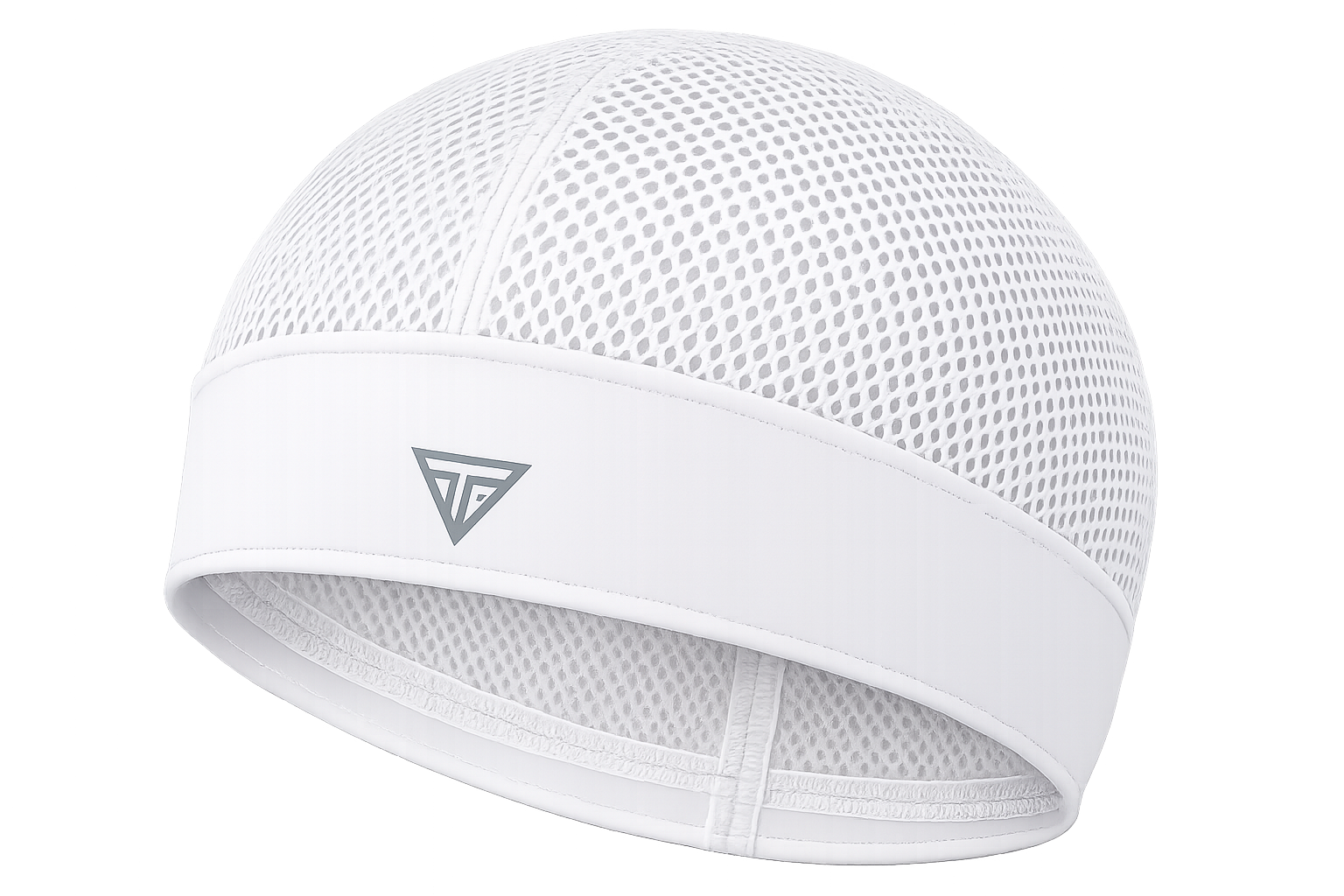 White Athlete Mesh Skull Cap