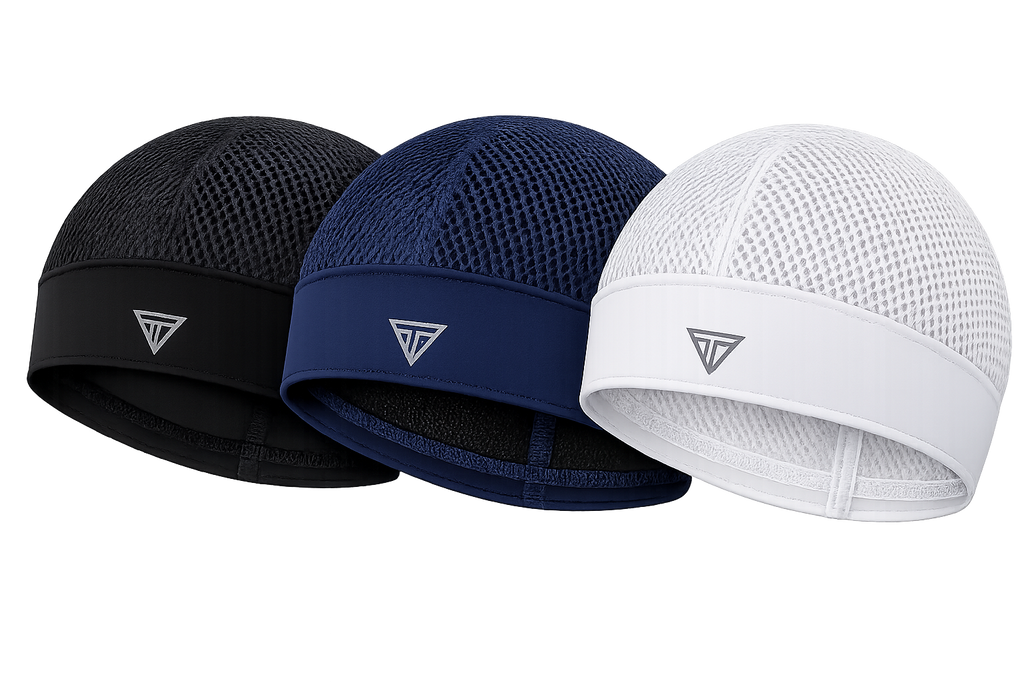 3-Pack Breathable Mesh Skull Caps – Moisture-Wicking Helmet Liners for Men & Women