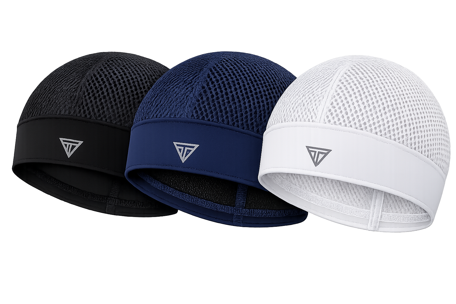 3-Pack Breathable Mesh Skull Caps – Moisture-Wicking Helmet Liners for Men & Women